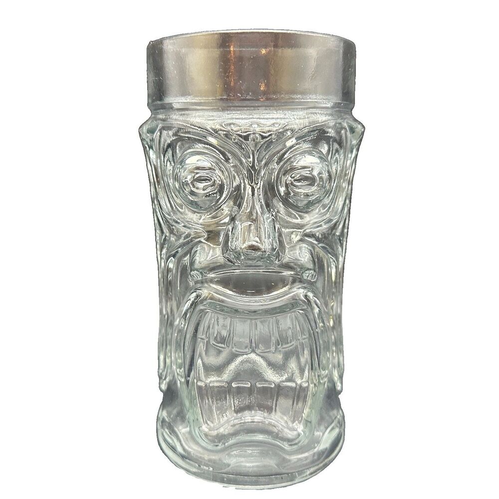Vintage Anchor Hocking Screaming Tiki Glass 16 Oz Cocktail Tumbler Barware